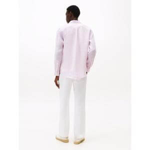 Tommy Hilfiger Regular Fit Classic Pink Stripe Linen Shirt